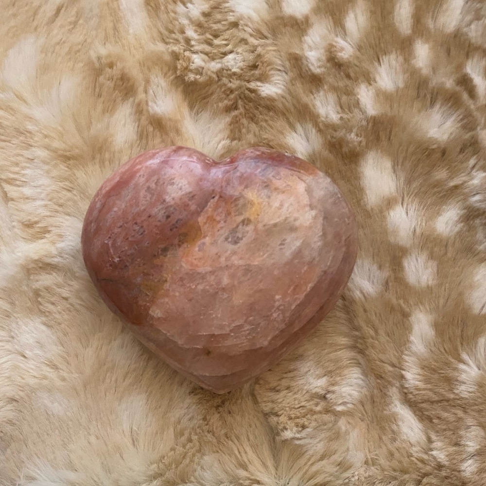 Peach Moonstone Heart